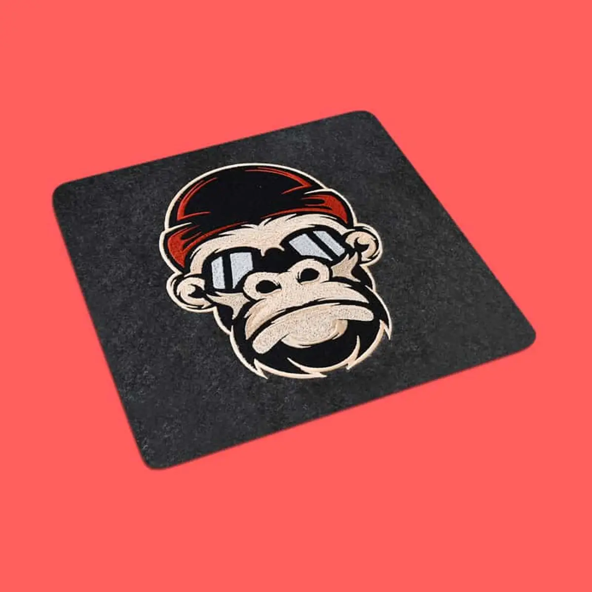 Affenkopf mit Brille & Mütze Stick – Frontansicht Bild 1