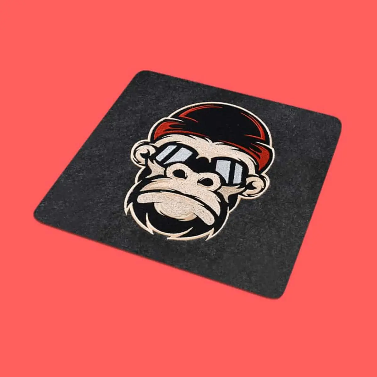 Affenkopf mit Brille & Mütze Stick – Frontansicht Bild 2