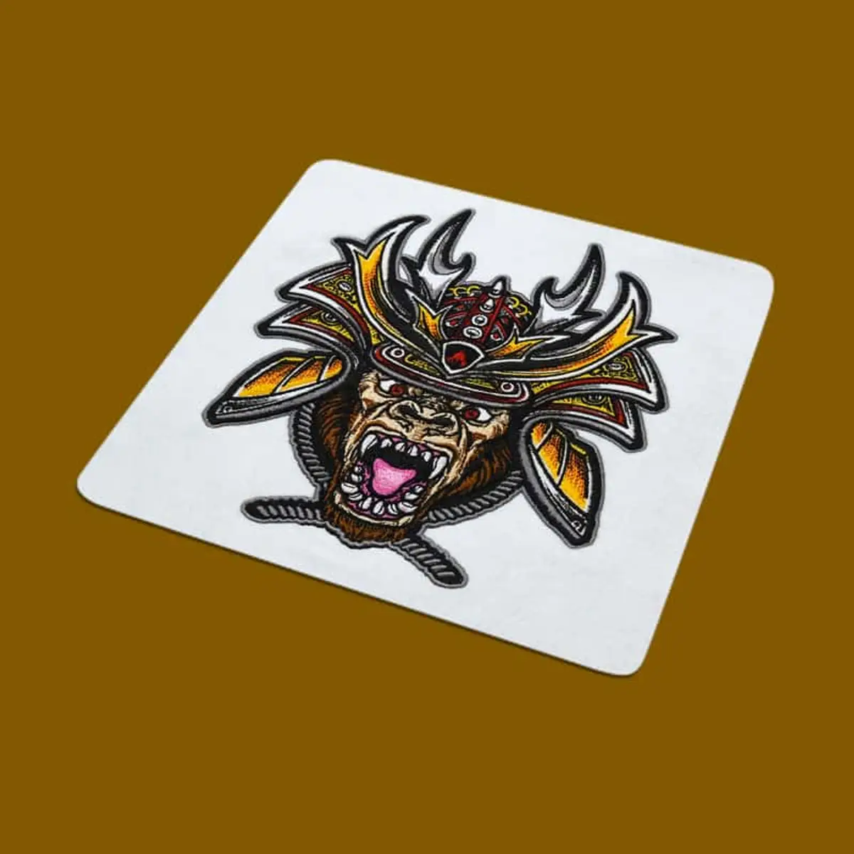 Brüllender Affenkopf mit Kopfschmuck Stick – Bild 2