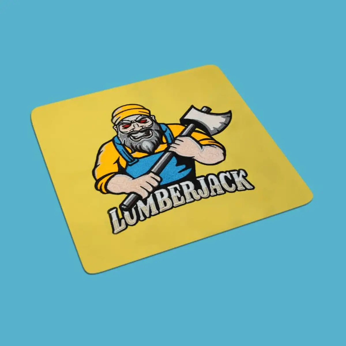 Lumberjack Holzfäller Logo gelb Stick – Bild 1