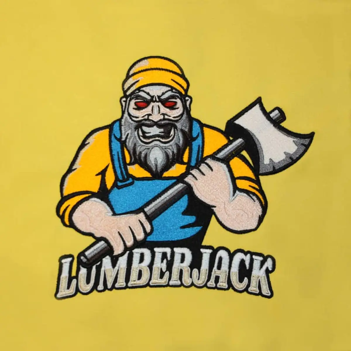 Lumberjack Holzfäller Logo gelb Stick – Bild 3