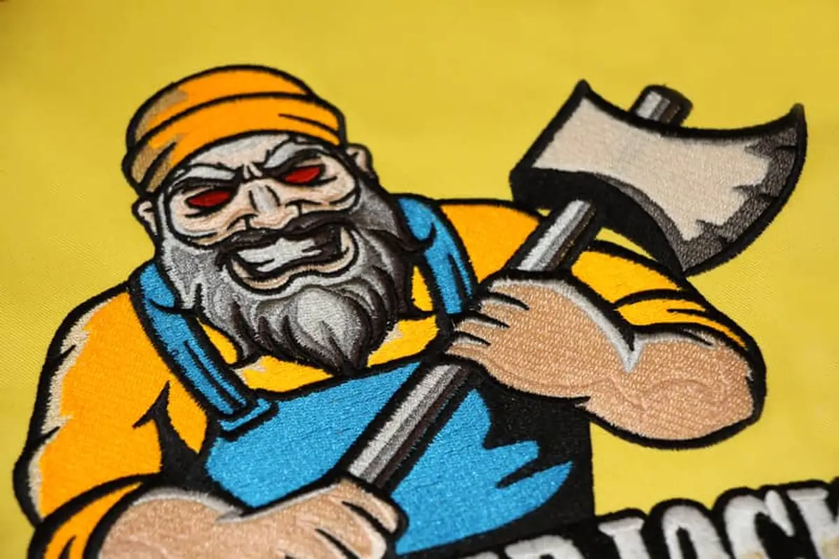 Lumberjack Holzfäller Logo gelb Stick – Bild 4