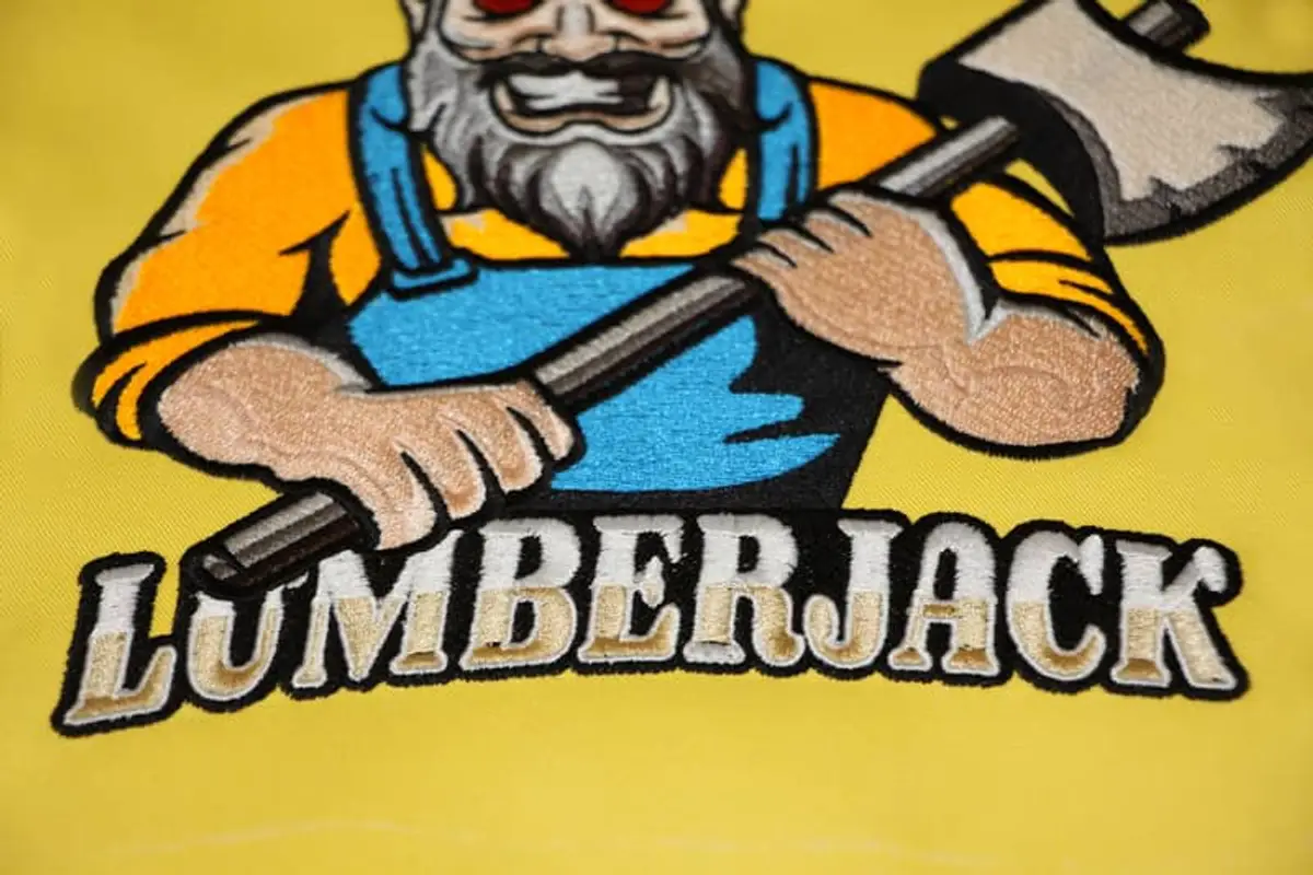 Lumberjack Holzfäller Logo gelb Stick – Bild 5