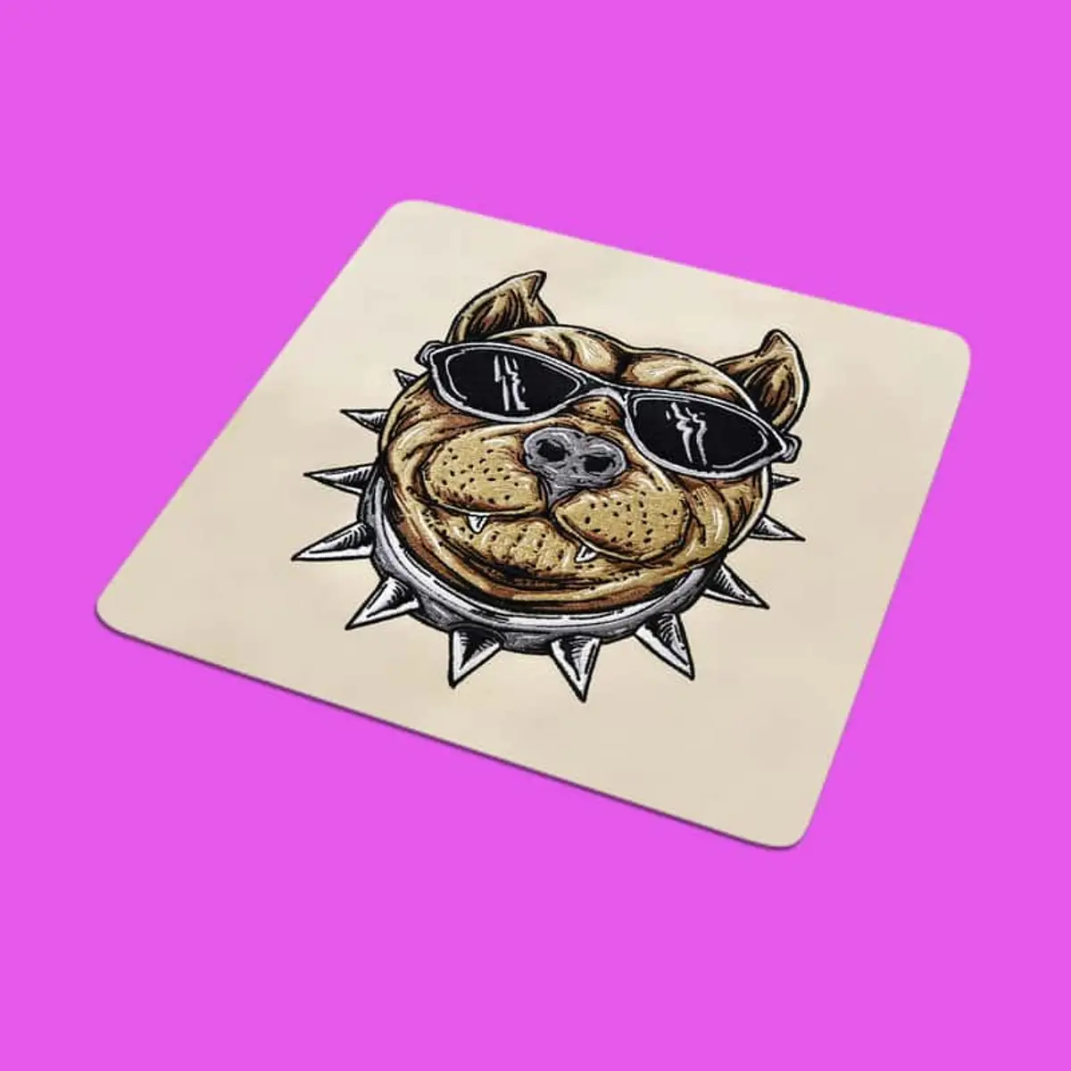 Pitbullkopf mit Stachelhalsband & Sonnenbrille Stick – Bild 2