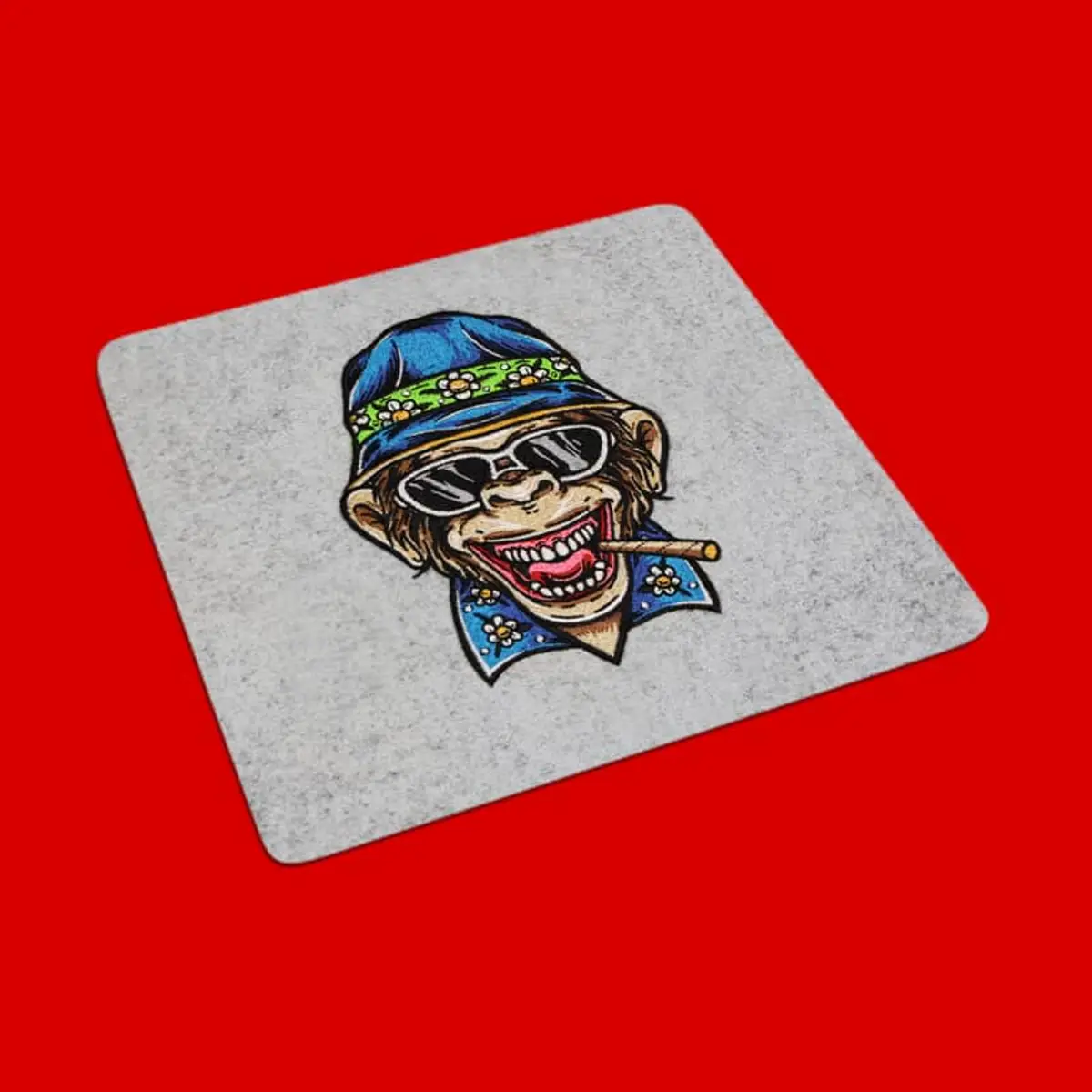 Rauchender Affe mit Hawaii Sommerhut Stick – Bild 1