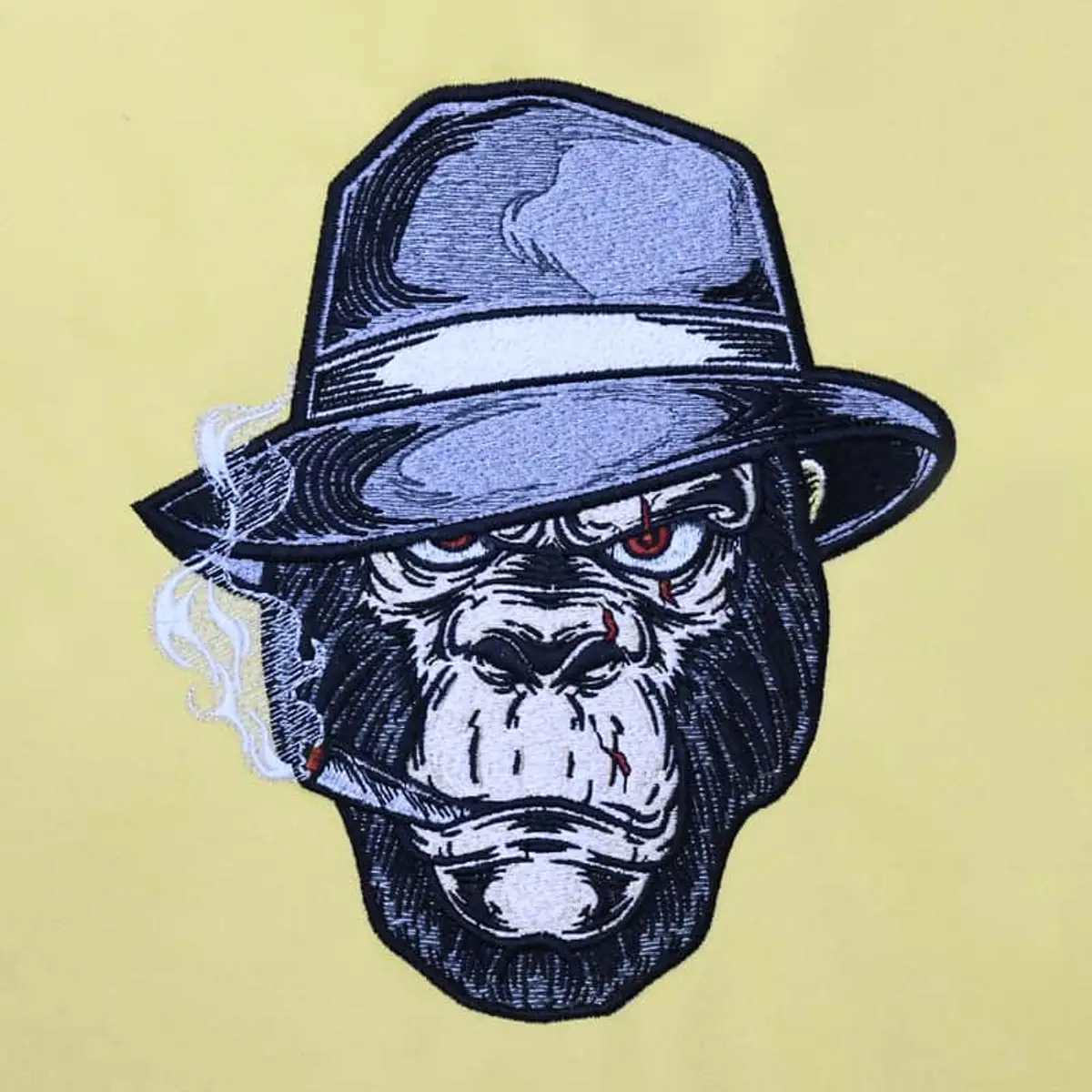 Rauchender Gorillakopf Hut Frontansicht Stick – Bild 3