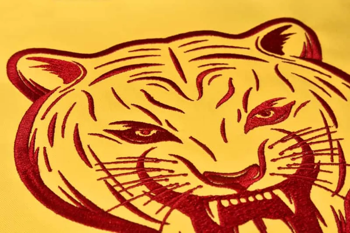 Umriss Tigerkopf Frontansicht Stick – Bild 5