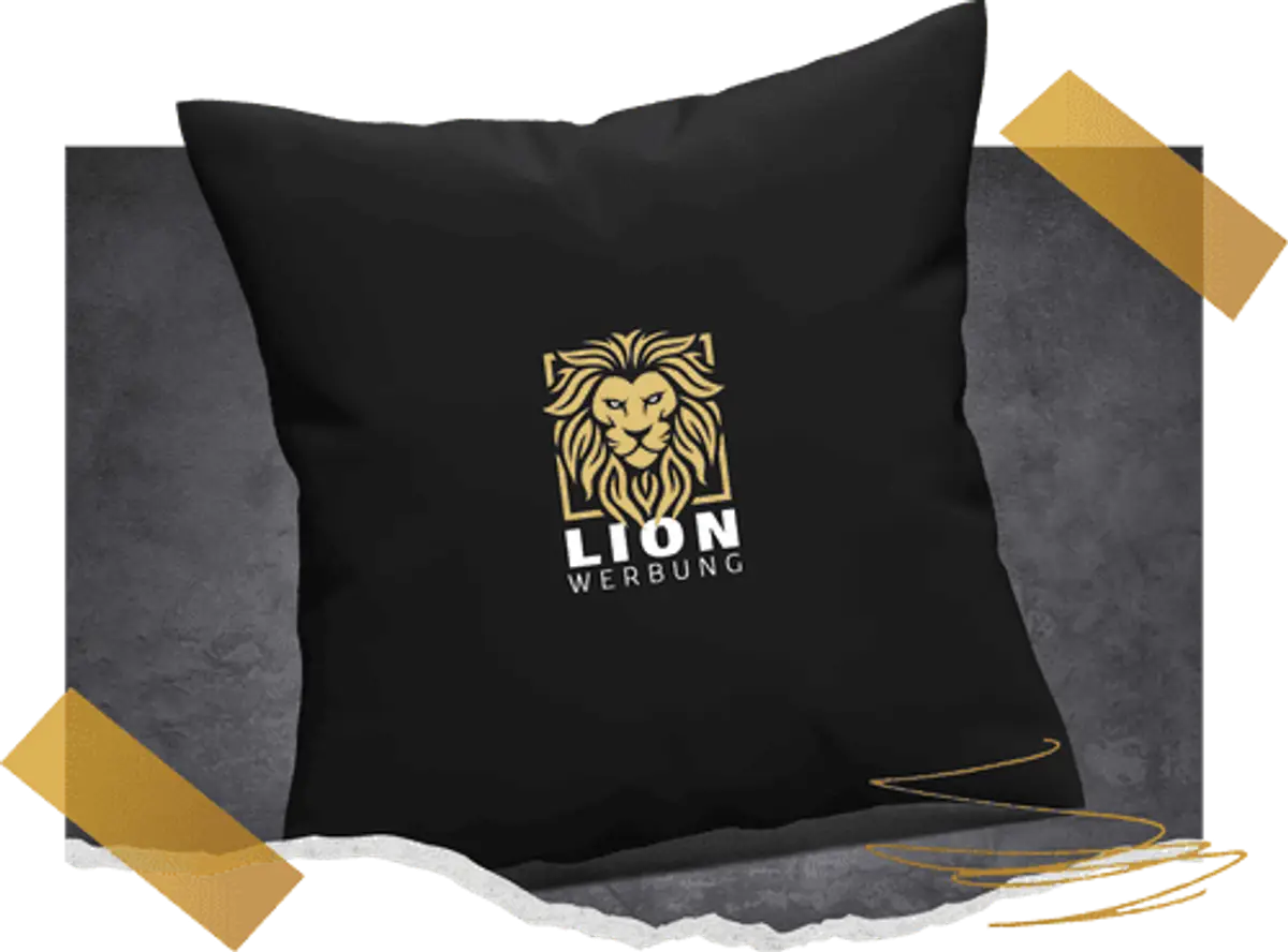Personalisierte Kissen mit hochwertigem Textildruck von Lion Werbe GmbH – perfekt als Geschenk oder Werbeartikel.