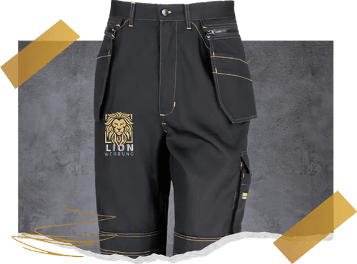 Individuell bestickte Hosen von Lion Werbe GmbH, geeignet für Arbeitskleidung oder Freizeit.