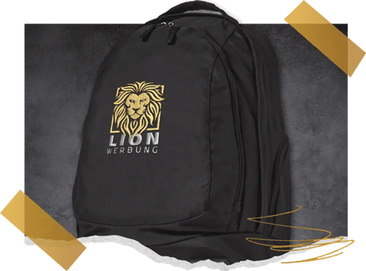 Taschen mit hochwertiger Stickerei von Lion Werbe GmbH, ideal als Werbegeschenk oder Accessoire.