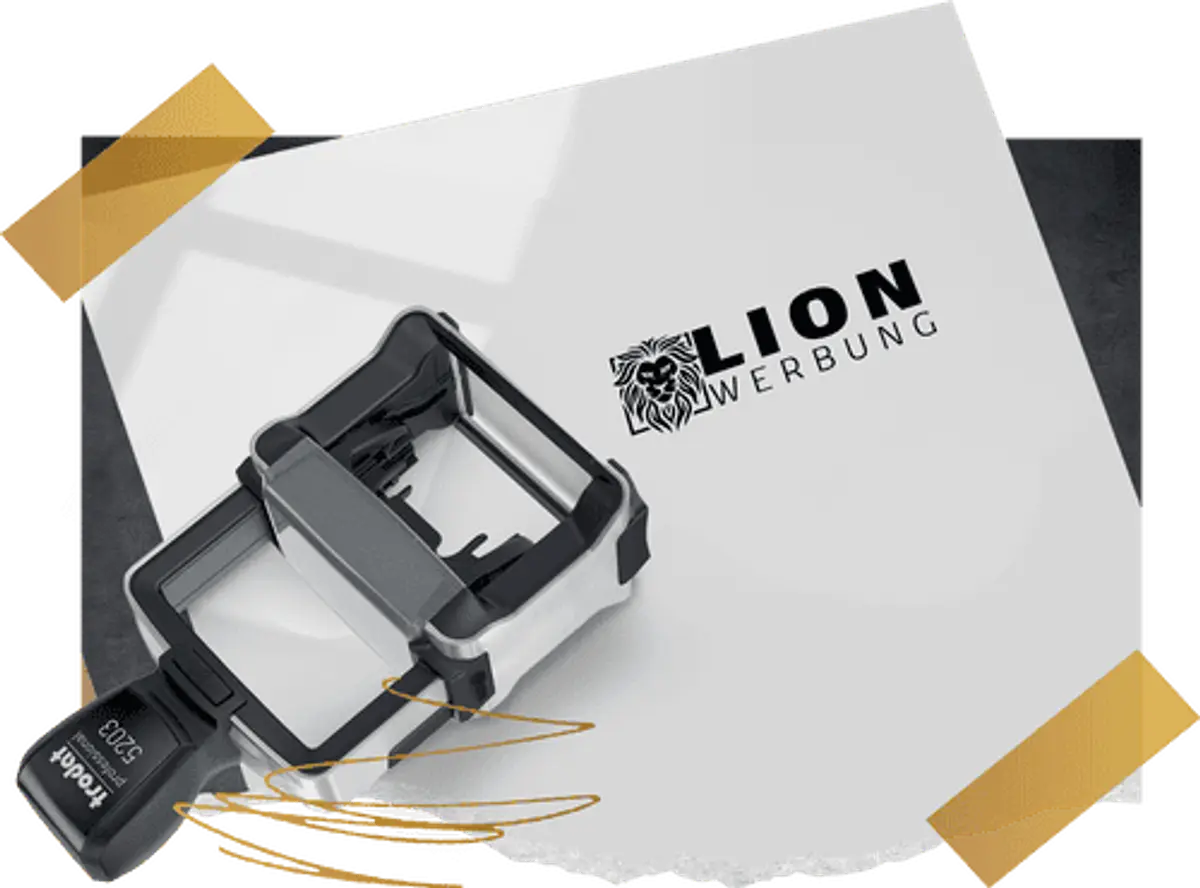 Stempel individuell gestalten & bestellen | Lion Werbe GmbH