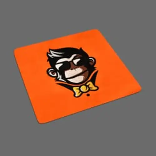 Stylisches Stickmotiv: Cooler Affenkopf mit Sonnenbrille und Fliege. Perfekt für trendige Mode und Designs.