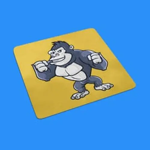Verspieltes Stickmotiv: Gorilla als Kindermotiv. Perfekt für Kinderkleidung, Taschen und Deko.