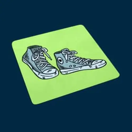 Trendiges Stickmotiv: hellblauer Sneaker. Perfekt für Taschen, Modeprojekte und kreative Geschenkideen.