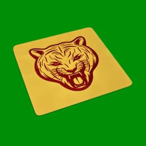 Auffälliges Stickmotiv: Tigerkopf als Umriss, Frontansicht. Perfekt für Taschen, Mode und kreative Projekte.