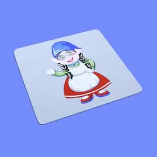 Lustiges Stickmotiv: Schwarzhaarige Zwergin für Kinder. Perfekt für Kleidung, Beutel und Deko.