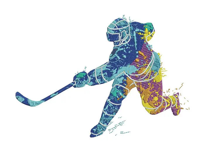 eishockeyspielerillustration – Stickdatei