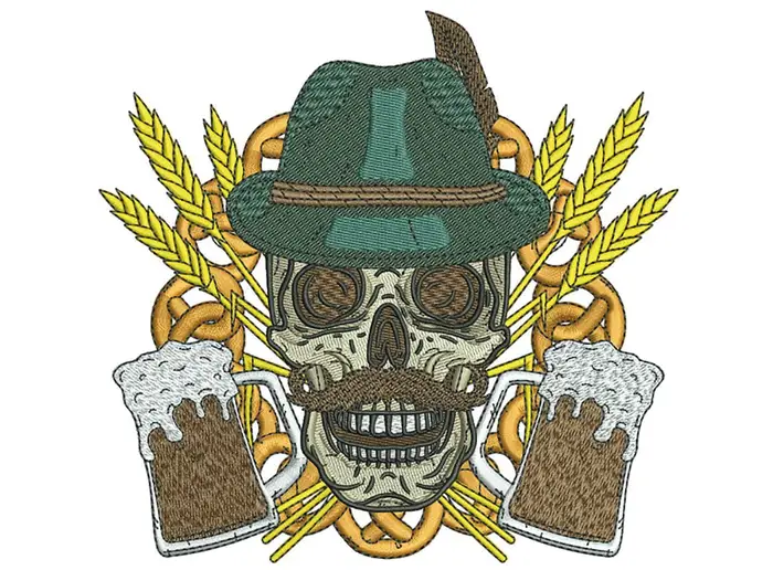 oktoberfestskull – Stickdatei