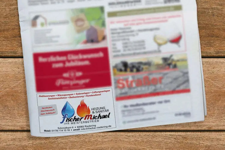 Fischer Michael Heizung & Sanitär Grafikdesign Werbeanzeige