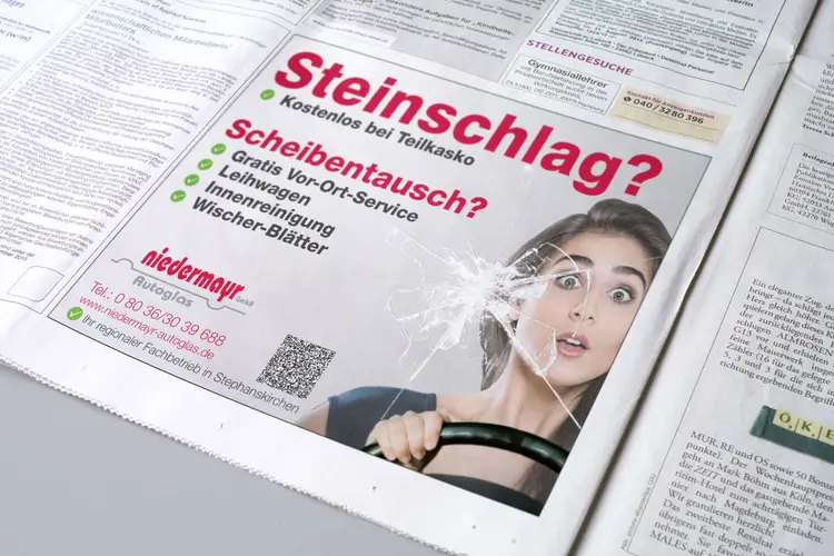 Niedermayr Autoglas Grafikdesign Werbeanzeige