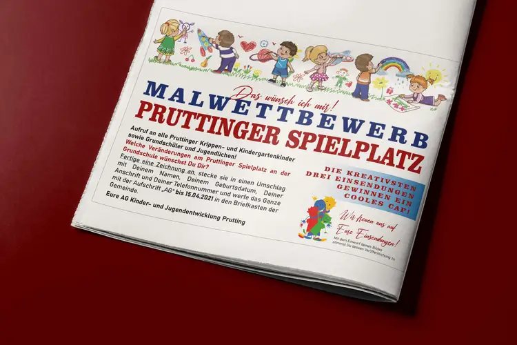 Pruttinger Malwettbewerb Grafikdesign Werbeanzeige