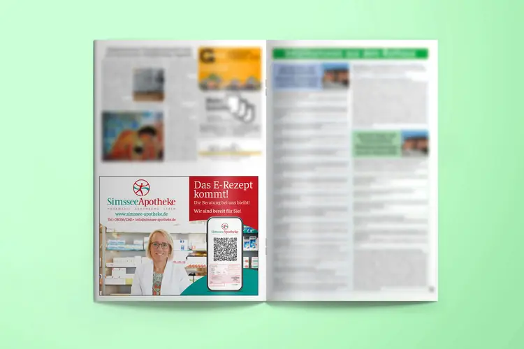 Simssee Apotheke Grafikdesign Werbeanzeige