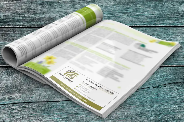 Holzhandwerk Lindner Grafikdesign Werbeanzeige