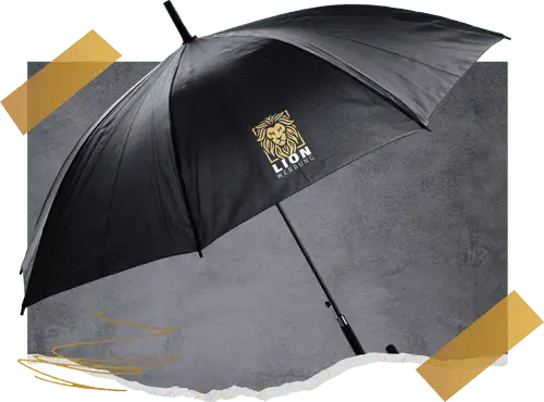 Bedruckte Schirme von Lion Werbe GmbH – auffällige Werbeträger für jeden Anlass.