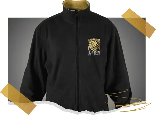 Fleecejacken und -westen mit hochwertiger Stickerei von Lion Werbe GmbH für Vereine und Unternehmen.
