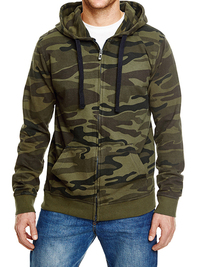 Full Zip Camo Hooded Sweat Jacket (Hover)