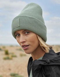 Deep Cuffed Tonal Patch Beanie