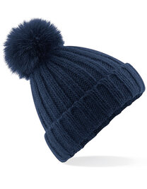 Verbier Faux Fur Pop Pom Chunky Beanie (Hover)