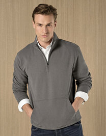 Regular Fit 1/4 Zip Pique Sweatshirt