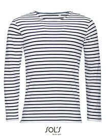Men´s Long Sleeve Striped T-Shirt Marine (Hover)