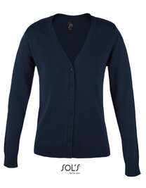 Women´s Golden V-Neck Knitted Cardigan (Hover)