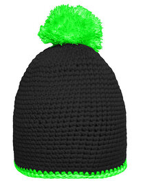 Pompon Hat With Contrast Stripe (Hover)