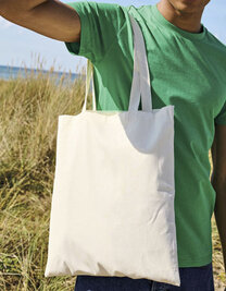 Tiger Cotton Shopping Bag With Long Handles