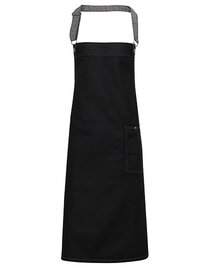 District Waxed Look Denim Bib Apron (Hover)