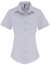 Women´s Stretch Fit Poplin Short Sleeve Cotton Shirt (Hover)
