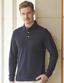 Long Sleeved Cotton Piqué Polo Shirt