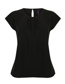 Ladies´ Pleat Front Short Sleeve Blouse (Hover)