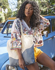 Organic Cotton Wave Print Maxi Bag