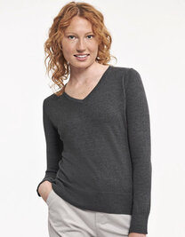 Ladies´ V-Neck Knitted Pullover