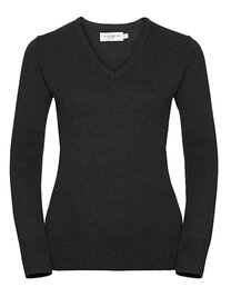 Ladies´ V-Neck Knitted Pullover (Hover)