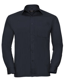 Men's Long Sleeve Classic Polycotton Poplin Shirt (Hover)