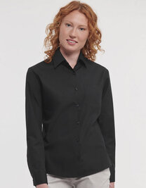 Ladies' Long Sleeve Classic Pure Cotton Poplin Shirt