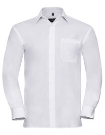Men's Long Sleeve Classic Pure Cotton Poplin Shirt (Hover)