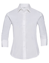 Ladies' Long Sleeve Classic Pure Cotton Poplin Shirt (Hover)