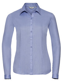 Ladies' Long Sleeve Tailored Herringbone Shirt (Hover)
