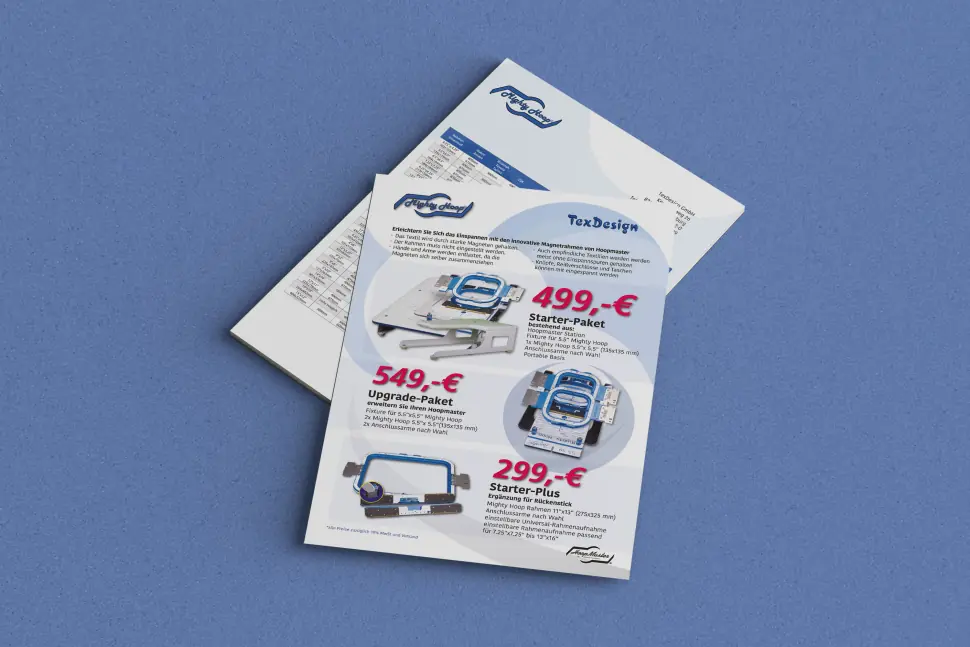 Print Flyer Texdesign GmbH Mighty Hoop